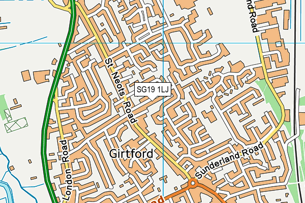 SG19 1LJ map - OS VectorMap District (Ordnance Survey) SG19 1LJ map - OS VectorMap District (Ordnance Survey)