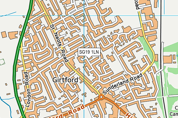 SG19 1LN map - OS VectorMap District (Ordnance Survey) SG19 1LN map - OS VectorMap District (Ordnance Survey)