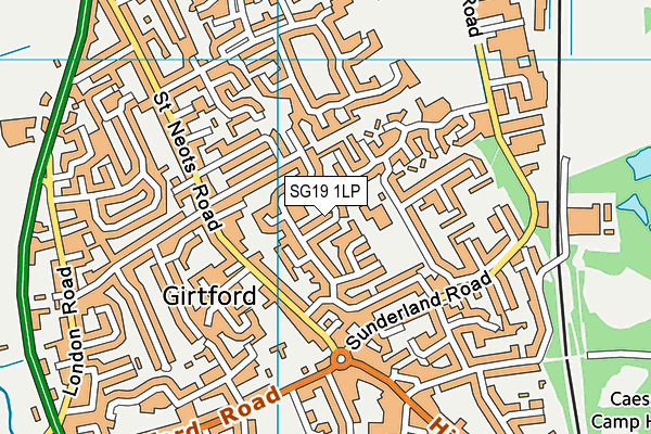 SG19 1LP map - OS VectorMap District (Ordnance Survey) SG19 1LP map - OS VectorMap District (Ordnance Survey)