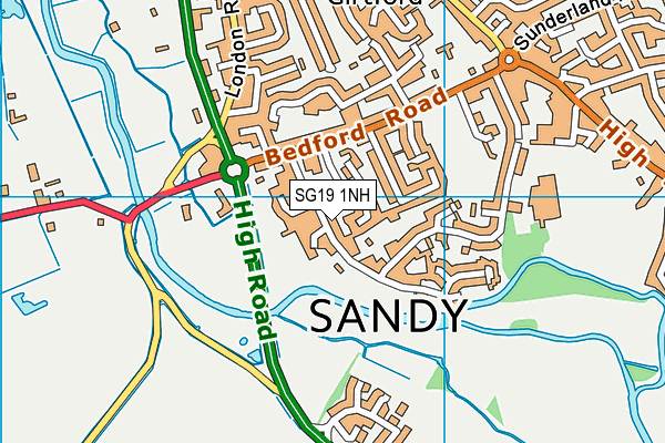 SG19 1NH map - OS VectorMap District (Ordnance Survey)