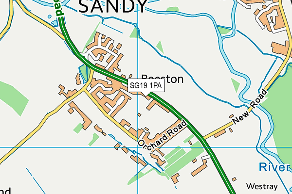SG19 1PA map - OS VectorMap District (Ordnance Survey)