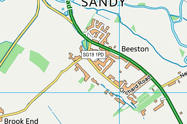 SG19 1PD map - OS VectorMap District (Ordnance Survey)