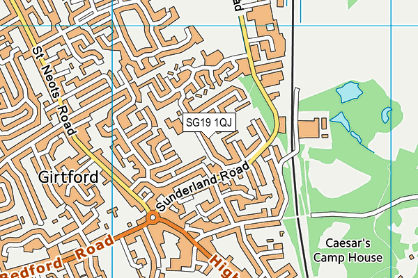 SG19 1QJ map - OS VectorMap District (Ordnance Survey)