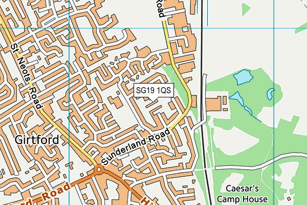 SG19 1QS map - OS VectorMap District (Ordnance Survey) SG19 1QS map - OS VectorMap District (Ordnance Survey)