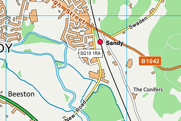 SG19 1RA map - OS VectorMap District (Ordnance Survey)