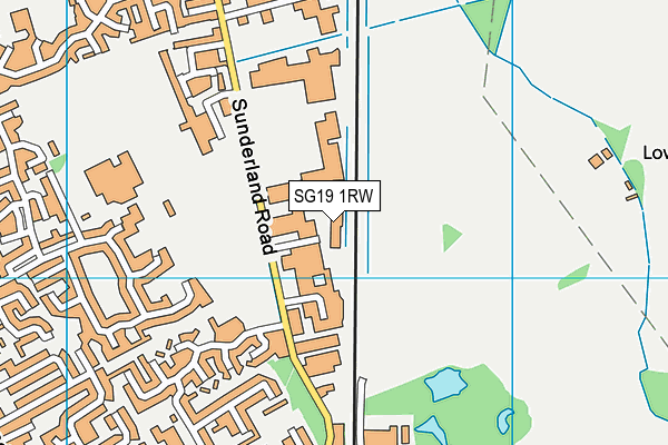 SG19 1RW map - OS VectorMap District (Ordnance Survey)