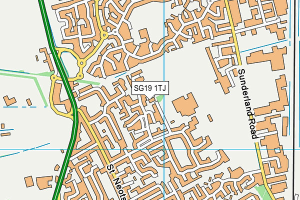 SG19 1TJ map - OS VectorMap District (Ordnance Survey) SG19 1TJ map - OS VectorMap District (Ordnance Survey)