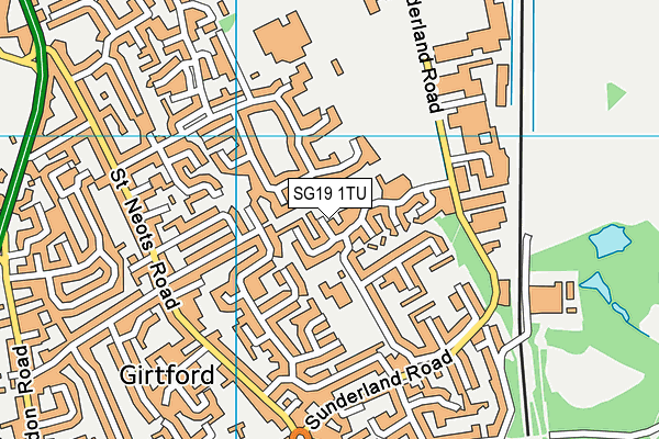 SG19 1TU map - OS VectorMap District (Ordnance Survey) SG19 1TU map - OS VectorMap District (Ordnance Survey)