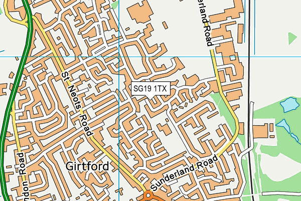 SG19 1TX map - OS VectorMap District (Ordnance Survey) SG19 1TX map - OS VectorMap District (Ordnance Survey)
