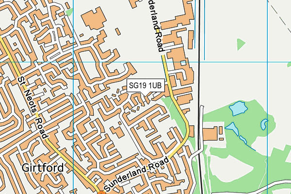 SG19 1UB map - OS VectorMap District (Ordnance Survey) SG19 1UB map - OS VectorMap District (Ordnance Survey)