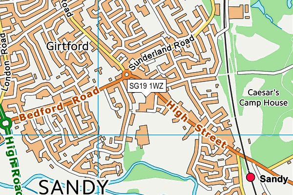 SG19 1WZ map - OS VectorMap District (Ordnance Survey) SG19 1WZ map - OS VectorMap District (Ordnance Survey)