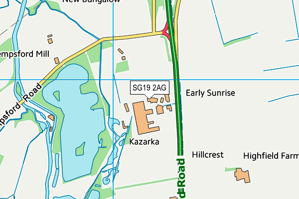 SG19 2AG map - OS VectorMap District (Ordnance Survey) SG19 2AG map - OS VectorMap District (Ordnance Survey)