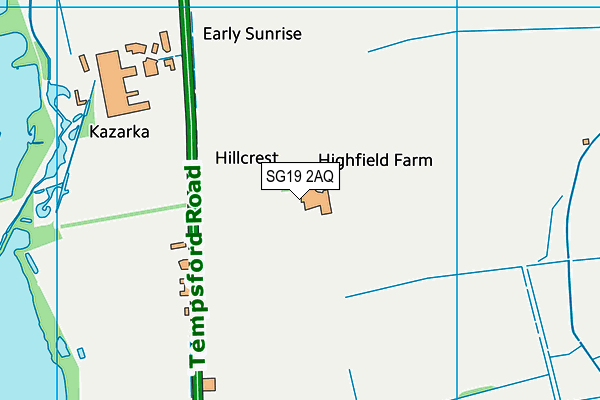 SG19 2AQ map - OS VectorMap District (Ordnance Survey)