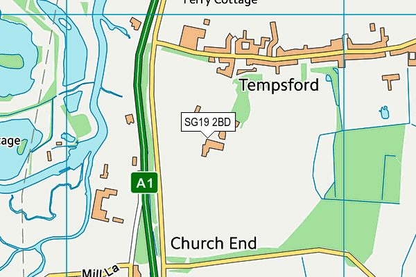 SG19 2BD map - OS VectorMap District (Ordnance Survey) SG19 2BD map - OS VectorMap District (Ordnance Survey)