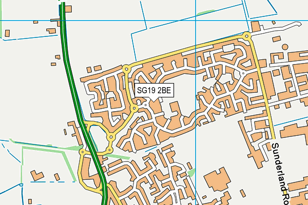 SG19 2BE map - OS VectorMap District (Ordnance Survey) SG19 2BE map - OS VectorMap District (Ordnance Survey)