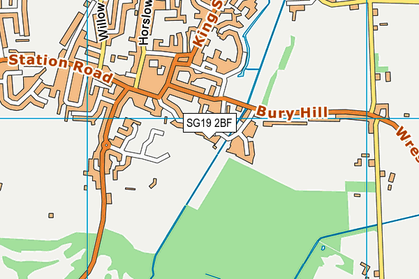 SG19 2BF map - OS VectorMap District (Ordnance Survey) SG19 2BF map - OS VectorMap District (Ordnance Survey)