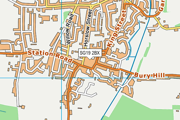 SG19 2BX map - OS VectorMap District (Ordnance Survey) SG19 2BX map - OS VectorMap District (Ordnance Survey)