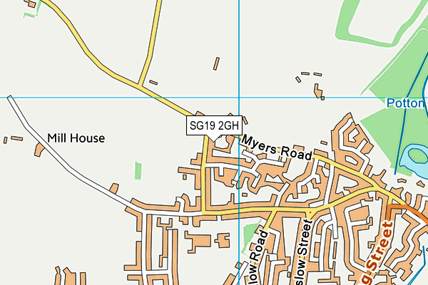 SG19 2GH map - OS VectorMap District (Ordnance Survey) SG19 2GH map - OS VectorMap District (Ordnance Survey)