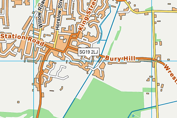 SG19 2LJ map - OS VectorMap District (Ordnance Survey) SG19 2LJ map - OS VectorMap District (Ordnance Survey)