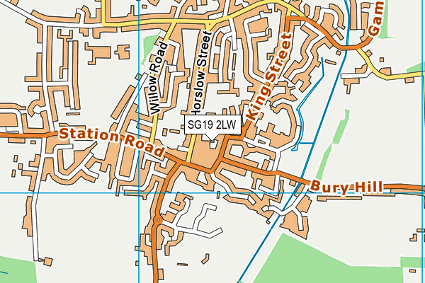 SG19 2LW map - OS VectorMap District (Ordnance Survey) SG19 2LW map - OS VectorMap District (Ordnance Survey)