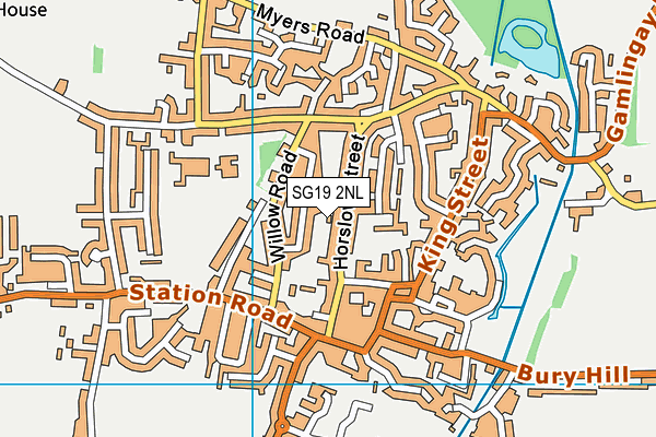 SG19 2NL map - OS VectorMap District (Ordnance Survey) SG19 2NL map - OS VectorMap District (Ordnance Survey)