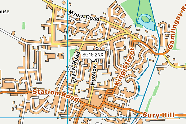 SG19 2NX map - OS VectorMap District (Ordnance Survey) SG19 2NX map - OS VectorMap District (Ordnance Survey)