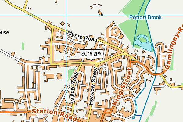 SG19 2PA map - OS VectorMap District (Ordnance Survey) SG19 2PA map - OS VectorMap District (Ordnance Survey)