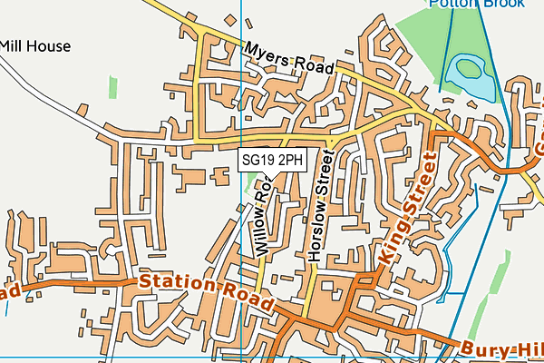 SG19 2PH map - OS VectorMap District (Ordnance Survey) SG19 2PH map - OS VectorMap District (Ordnance Survey)
