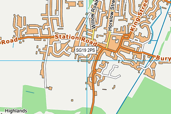 SG19 2PS map - OS VectorMap District (Ordnance Survey) SG19 2PS map - OS VectorMap District (Ordnance Survey)