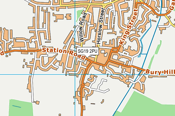 SG19 2PU map - OS VectorMap District (Ordnance Survey) SG19 2PU map - OS VectorMap District (Ordnance Survey)
