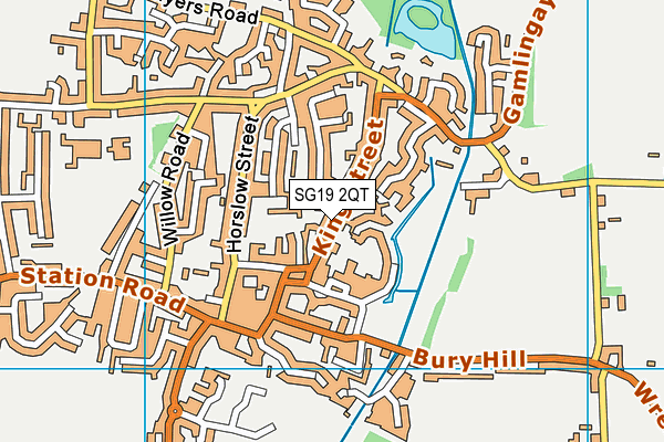SG19 2QT map - OS VectorMap District (Ordnance Survey) SG19 2QT map - OS VectorMap District (Ordnance Survey)
