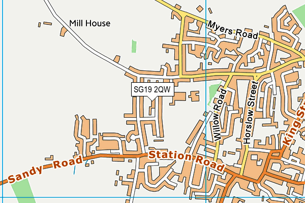 SG19 2QW map - OS VectorMap District (Ordnance Survey) SG19 2QW map - OS VectorMap District (Ordnance Survey)