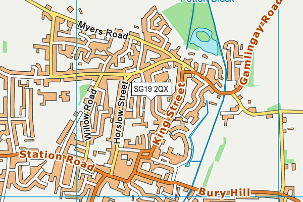 SG19 2QX map - OS VectorMap District (Ordnance Survey) SG19 2QX map - OS VectorMap District (Ordnance Survey)