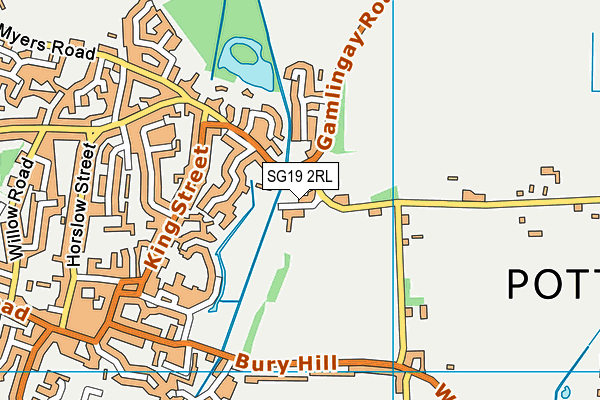 SG19 2RL map - OS VectorMap District (Ordnance Survey) SG19 2RL map - OS VectorMap District (Ordnance Survey)