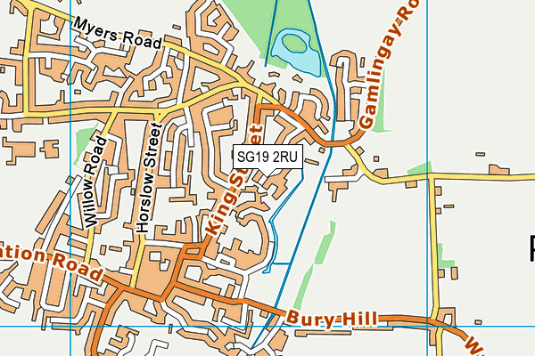 SG19 2RU map - OS VectorMap District (Ordnance Survey) SG19 2RU map - OS VectorMap District (Ordnance Survey)