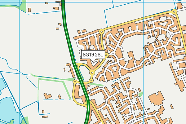 SG19 2SL map - OS VectorMap District (Ordnance Survey)