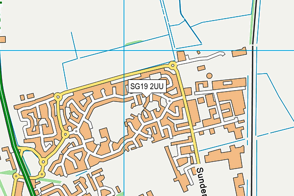SG19 2UU map - OS VectorMap District (Ordnance Survey) SG19 2UU map - OS VectorMap District (Ordnance Survey)