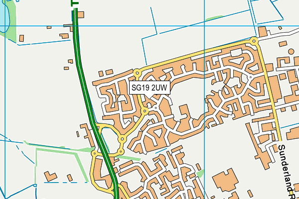 SG19 2UW map - OS VectorMap District (Ordnance Survey) SG19 2UW map - OS VectorMap District (Ordnance Survey)
