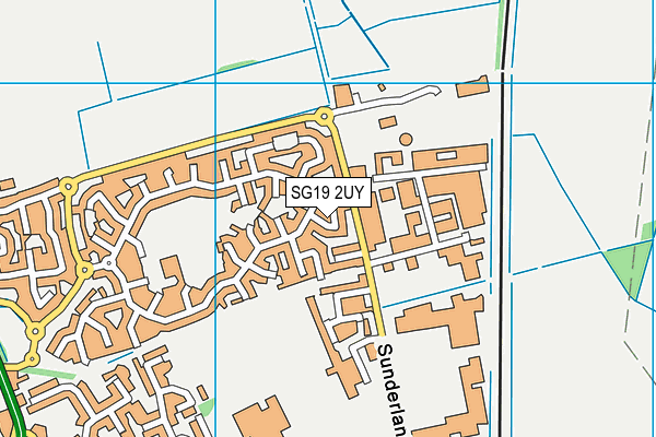 SG19 2UY map - OS VectorMap District (Ordnance Survey) SG19 2UY map - OS VectorMap District (Ordnance Survey)