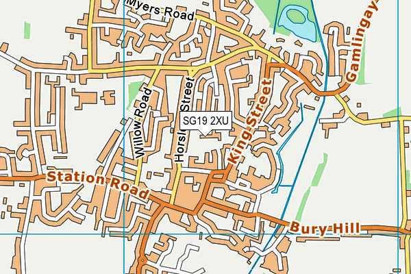 SG19 2XU map - OS VectorMap District (Ordnance Survey) SG19 2XU map - OS VectorMap District (Ordnance Survey)