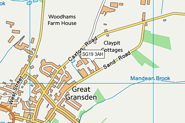 SG19 3AH map - OS VectorMap District (Ordnance Survey)