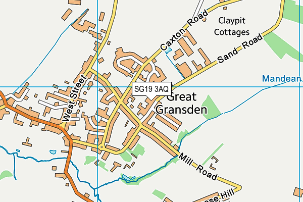 SG19 3AQ map - OS VectorMap District (Ordnance Survey) SG19 3AQ map - OS VectorMap District (Ordnance Survey)