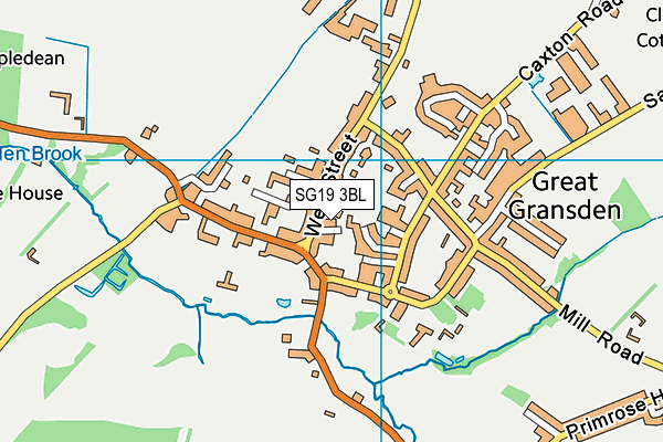 SG19 3BL map - OS VectorMap District (Ordnance Survey)