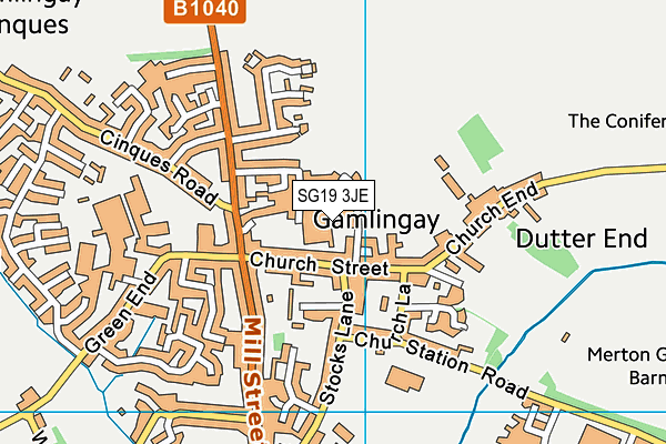 SG19 3JE map - OS VectorMap District (Ordnance Survey) SG19 3JE map - OS VectorMap District (Ordnance Survey)