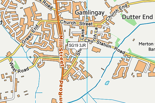SG19 3JR map - OS VectorMap District (Ordnance Survey)