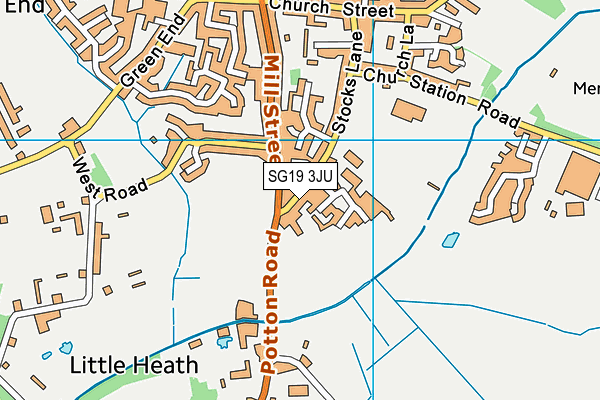SG19 3JU map - OS VectorMap District (Ordnance Survey) SG19 3JU map - OS VectorMap District (Ordnance Survey)