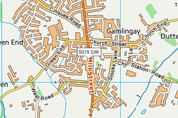 SG19 3JW map - OS VectorMap District (Ordnance Survey) SG19 3JW map - OS VectorMap District (Ordnance Survey)