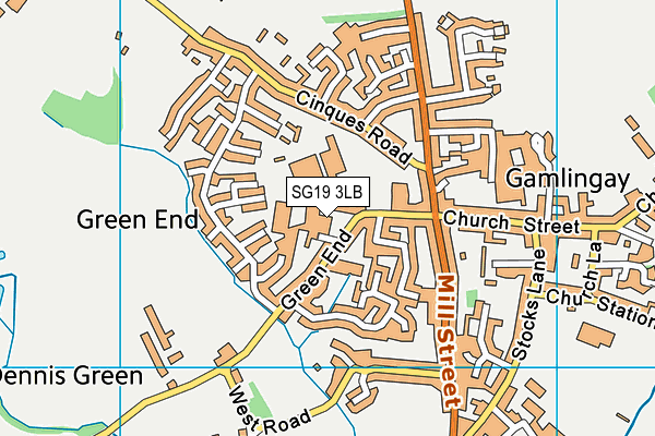 SG19 3LB map - OS VectorMap District (Ordnance Survey) SG19 3LB map - OS VectorMap District (Ordnance Survey)