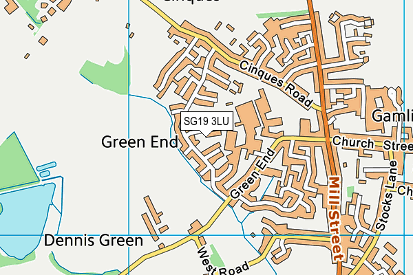 SG19 3LU map - OS VectorMap District (Ordnance Survey) SG19 3LU map - OS VectorMap District (Ordnance Survey)