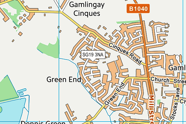 SG19 3NA map - OS VectorMap District (Ordnance Survey) SG19 3NA map - OS VectorMap District (Ordnance Survey)